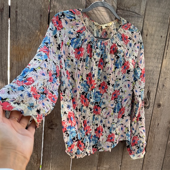 Veronica Beard Floral Blouse - Red and Blue - Picture 1 of 11